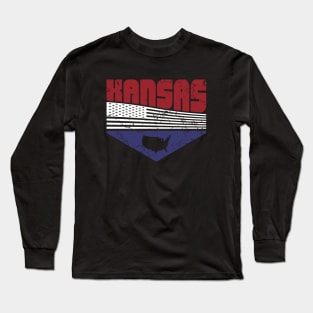 Retro Vintage Kansas USA Long Sleeve T-Shirt
